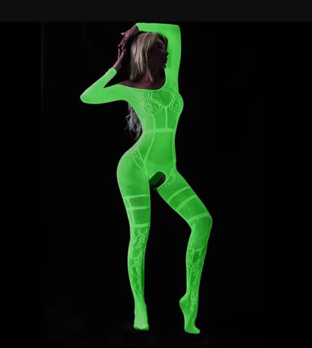 EroHot Glow Комбинезон сетка "Kellis" светящийся в темноте