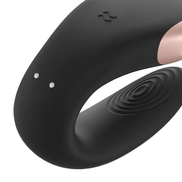 Парный вибратор Satisfyer Double Love пульт и приложение (голубой)