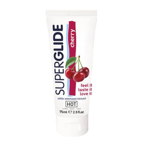 Гель лубрикант на водной основе с ароматом Вишни «Superglide» / «Superglide» edible waterbased lubricant cherry 75 мл.