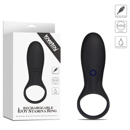 Насадка - кольцо на пенис "Rechargeable joy stamina ring" со стимуляцией клитора