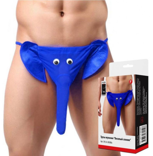 Трусы мужские "Веселый слоник" синие