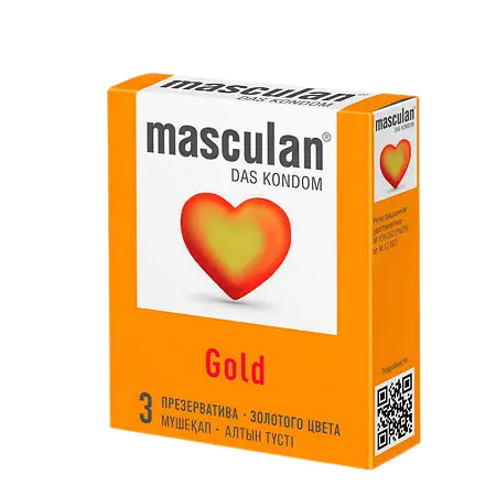 ПРЕЗЕРВАТИВЫ MASCULAN 5 GOLD № 3 (УТОНЧЕННЫЙ ЛАТЕКС ЗОЛОТОГО ЦВЕТА) 3 шт
