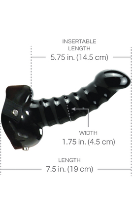 Поясной пустотелый черный «Vibrating Hollow Strap-On #3»