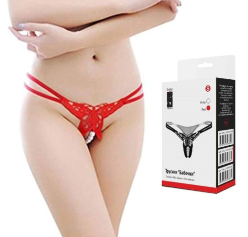 Трусики  "Манящие Бабочки" красные
