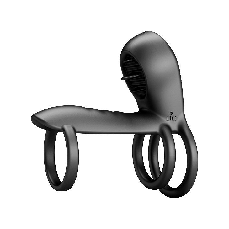 Насадка с эрекционными кольцами и со стимулятором клитора Jammy