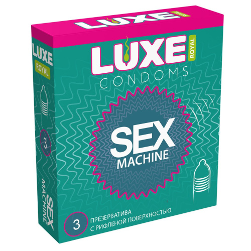 Презервативы SEX MACHINE  - LUXE ROYAL с рифленой поверхностью 3 штуки