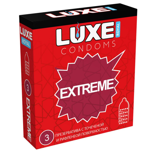Презервативы EXTREME - LUXE ROYAL  с точечной и рифленой поверхностью 3 штуки