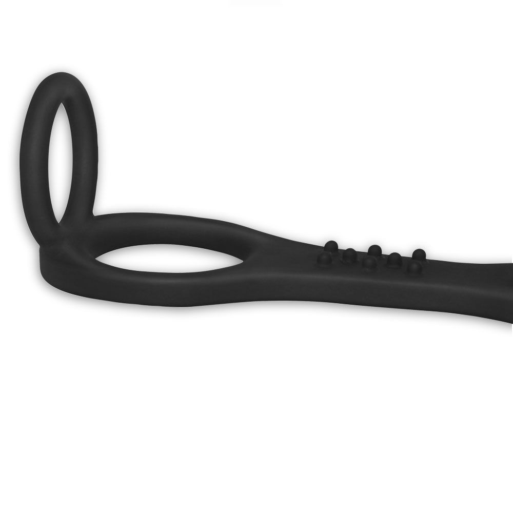 Анальнальная втулка с двумя кольцами и вибрацией