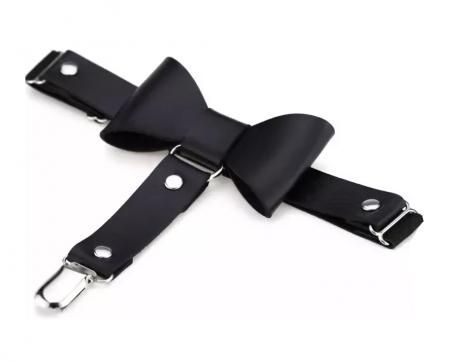 Подвязка кожаная с бантом