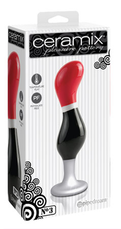 Фаллоимитатор из Керамики  красно-черный