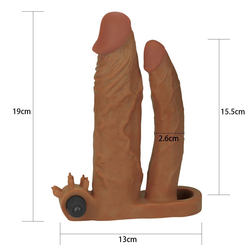 Насадка для двойного проникновения "Lovetoy Pleasure X-Tender Series" темно-телесного цвета