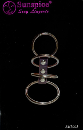 Сбруя на фаллос и мошонку из 4 колец