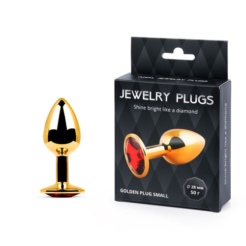 GOLDEN PLUG SMALL (втулка анальная) цвет кристалла красный