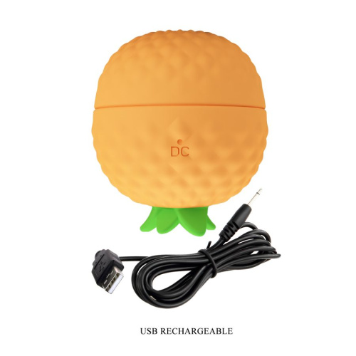 Вибратор в форме ананаса с инновационной функцией постукивания оранжевый