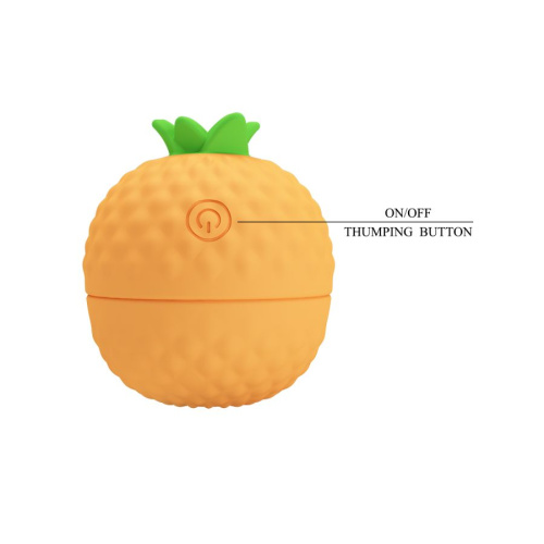 Вибратор в форме ананаса с инновационной функцией постукивания оранжевый