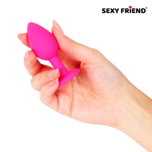 Анальная втулка со стразом Sexy friend цвет кристалла голубой
