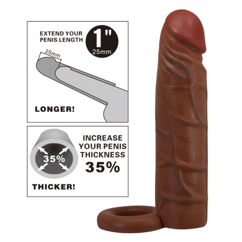 Удлиняющая насадка "Изумрудный трепет" на пенис с кольцом