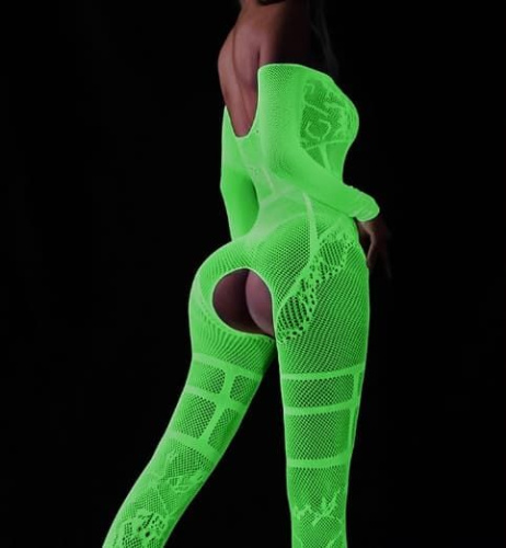 EroHot Glow Комбинезон сетка "Kellis" светящийся в темноте