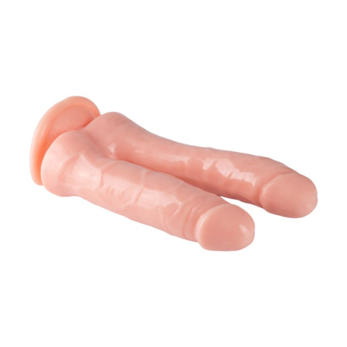 Фалломитатор гелиевый «Подлинный шедевр» для двойного проникновения на присоске